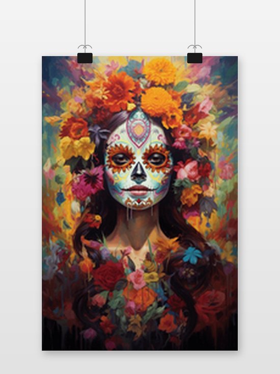 Poster Dia de los Muertos - Dag van de Doden - Mexico - posters - formaat 50x70cm - Wanddecoratie - S984CW