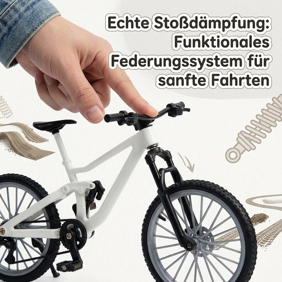 2 stuks vingerfietsset, vingerfiets, miniatuurmodel voor bureau — afbeelding 2