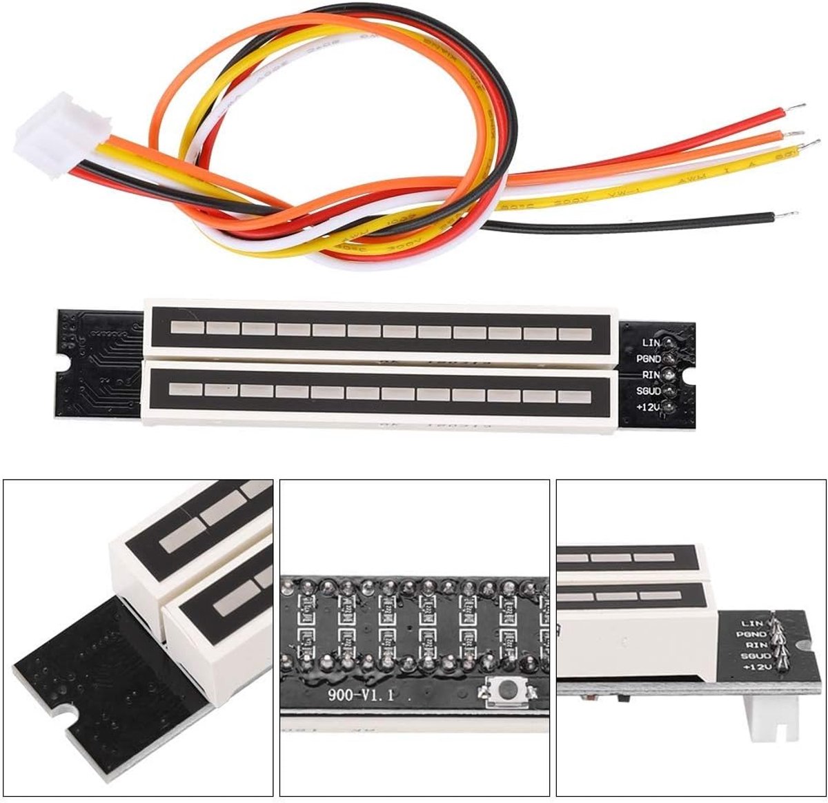 Dual 12-niveau Stereo Stereo-Indicator Niveau-Indicator Indicator Audiospectrumdisplay met AGC-modus Instelbare Lichtsnelheid Niveaumeter Board Module Elektronische Kits