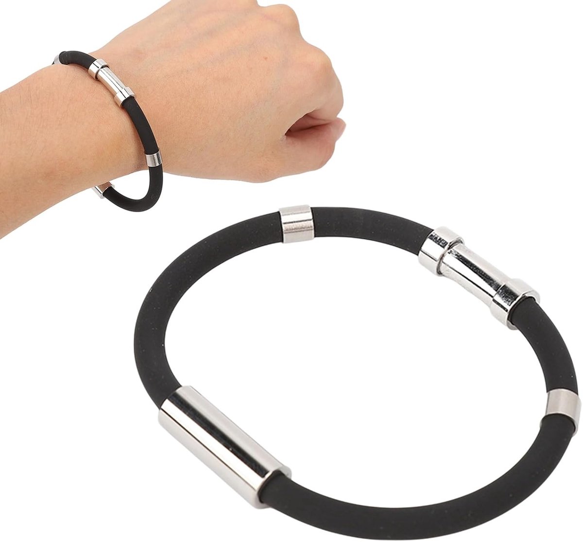 Armband Elektrostatische verwijderingsarmband Siliconen elimineert lichaamsstatische antistatische armband voor sport Winter (zwart)