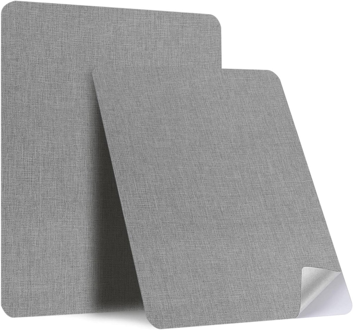 Reparatiepatches, zelfklevend, 20 x 28 cm, linnen reparatiepatches, lichtgrijs, stoffen reparatiestickers, linnen stof, zelfklevend, voor autostoelen, gordijnen, hoofdborden, meubels, banken (2