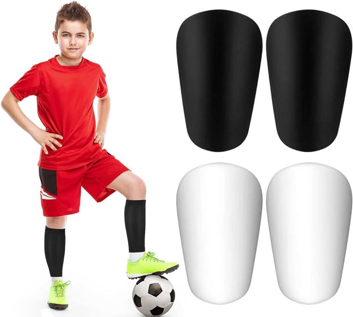 Scheenbeschermers voor voetbal extra mini shin guards miniatuurbescherming voor heren, dames, kinderen en jongeren, personaliseerbaar, doe-het-zelf (8 x 5 cm)