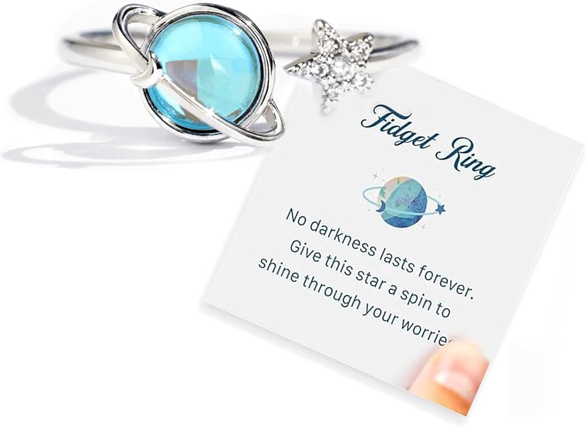 Planeet angstringen voor dochter fidgetring voor angstverlichting maan ster spinner ring stressverlichting draaiende ringen voor tienermeisjes sieraden voor vrouwen met