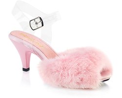 Fabulicious - BELLE308FUR Muiltjes met hak - US 14 - 45 Shoes - Roze