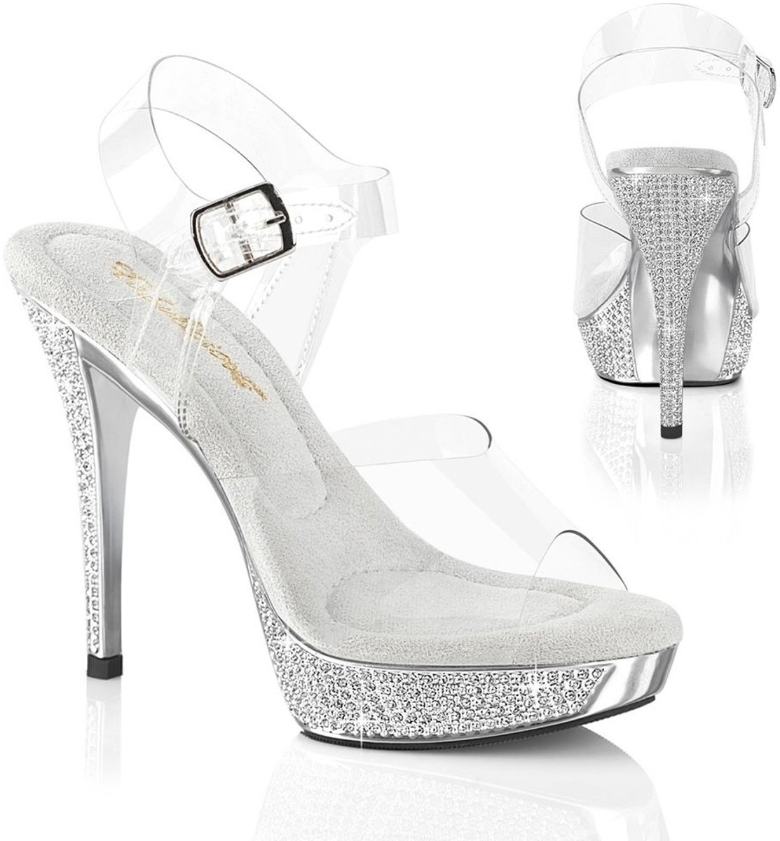 Fabulicious - ATHENA508 Sandaal met enkelband - US 10 - 40 Shoes - Wit