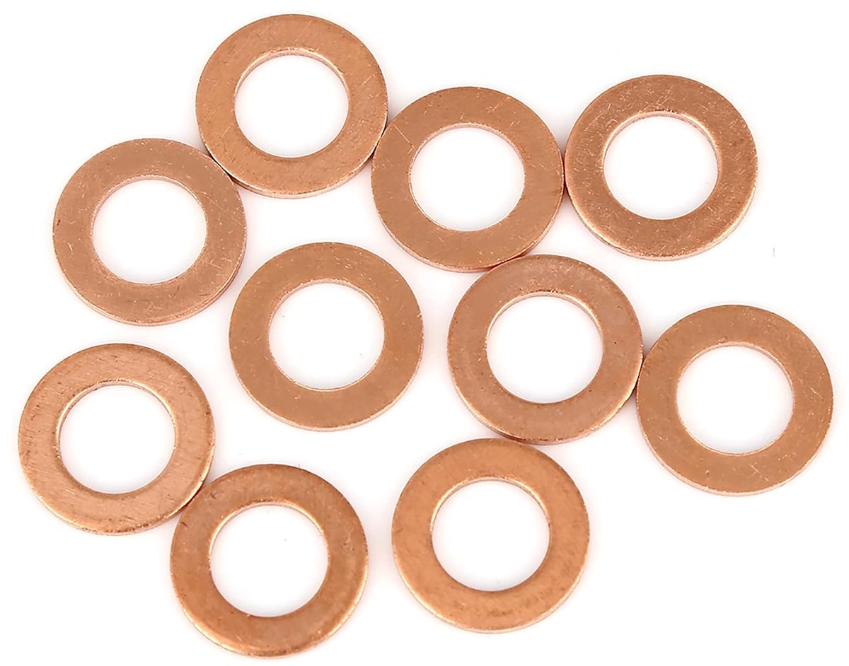 10 set koperen schijven 10x18x1,5mm platte afdichtingsring