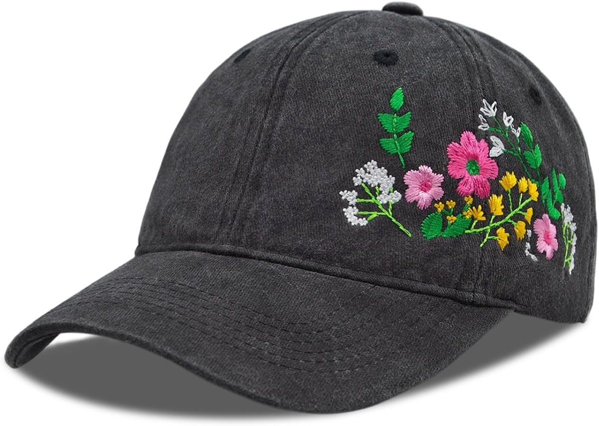 Bloemenhoed Voor Vrouwen Geborduurde Elegante Bloemen Bloemen Honkbalpet Geschenken Voor Bloemenliefhebbers