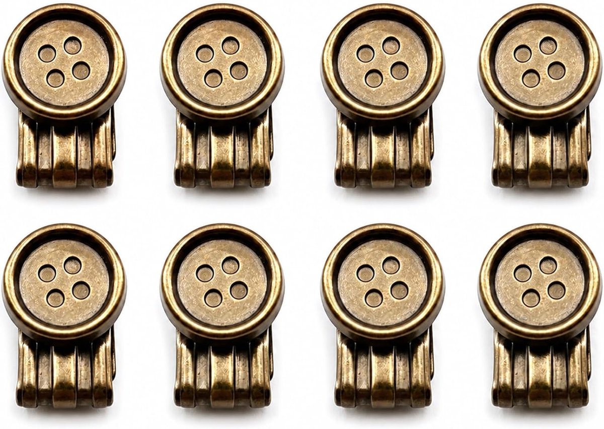 Knopen voor bretels, schroeven voor bretels, bretels om te knopen - antiek bronzen bretelknopen met clip, ideaal voor broeken zonder naaien (geschenkdoos)