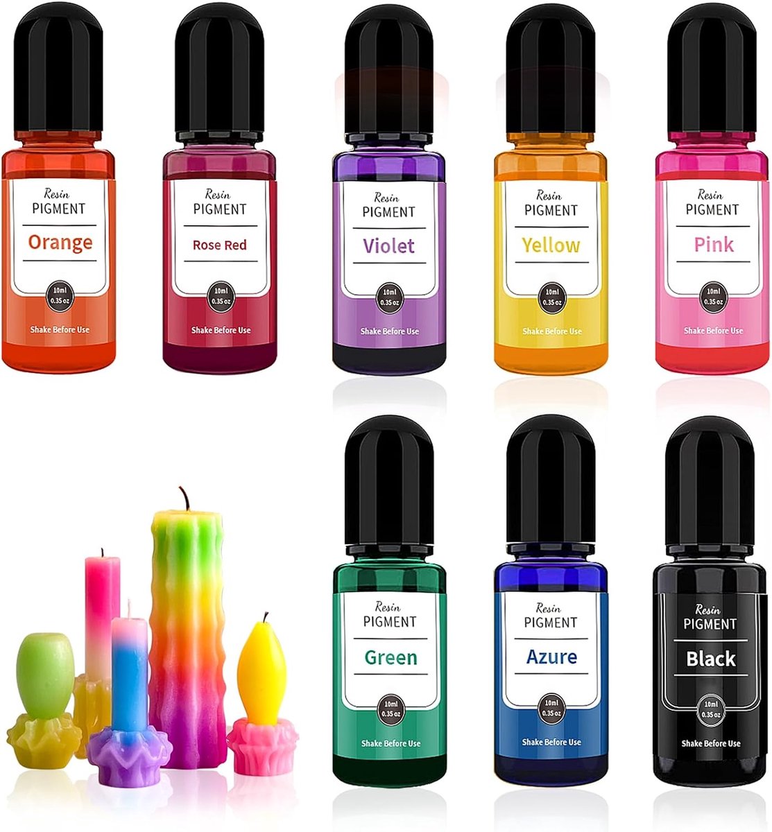 Kleurpigmenten voor gietpoeder, 8 kleuren, geconcentreerde vloeibare epoxyharsverf, doe-het-zelf sieraden, harsschilderen, kunsthandwerk, 10 ml per stuk