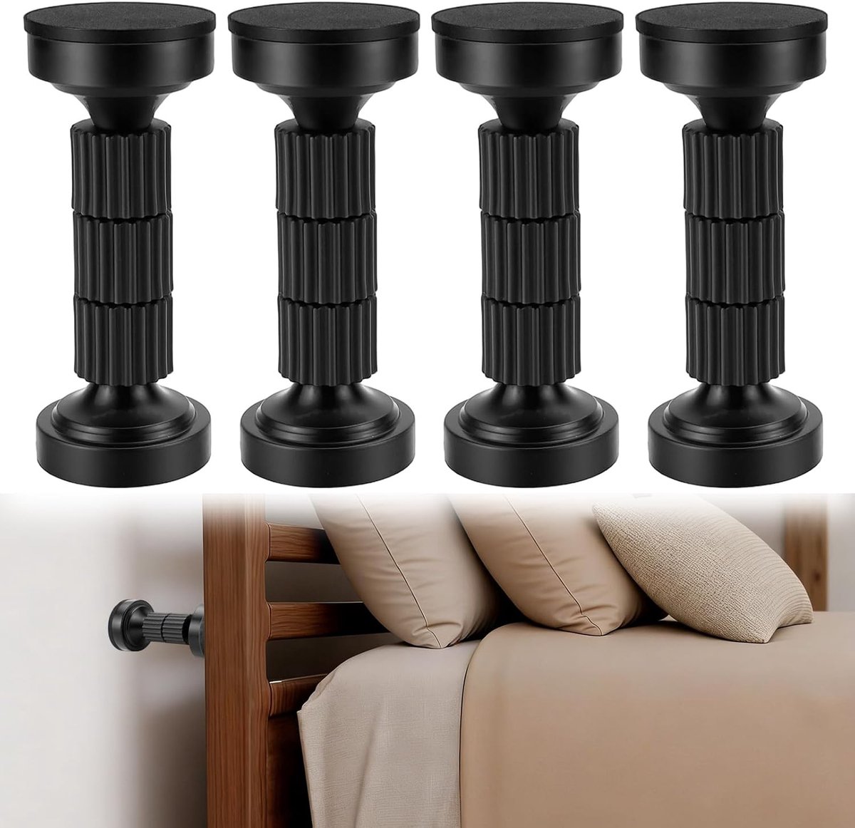 4 stuks verstelbare bedafstandhouders voor aan de muur, 40-115 mm, hoofdbord, stopper, anti-shake-afstandhouder, verdikte bedsteun, middenbalk voor bedden, banken, kasten