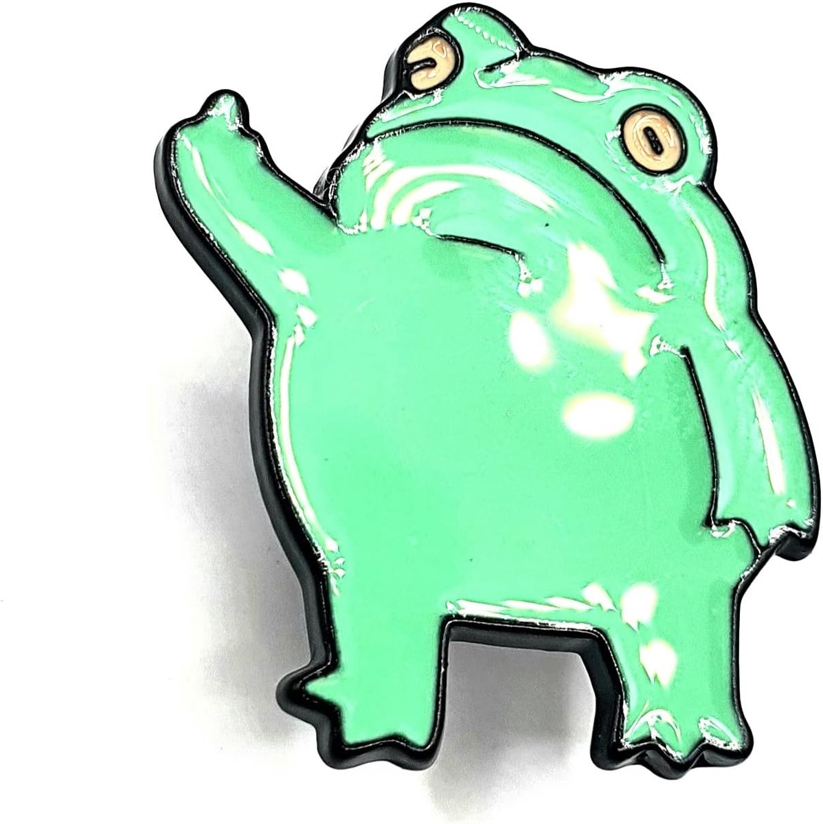 Groene kikker middelvinger swear attitude meme metalen pin