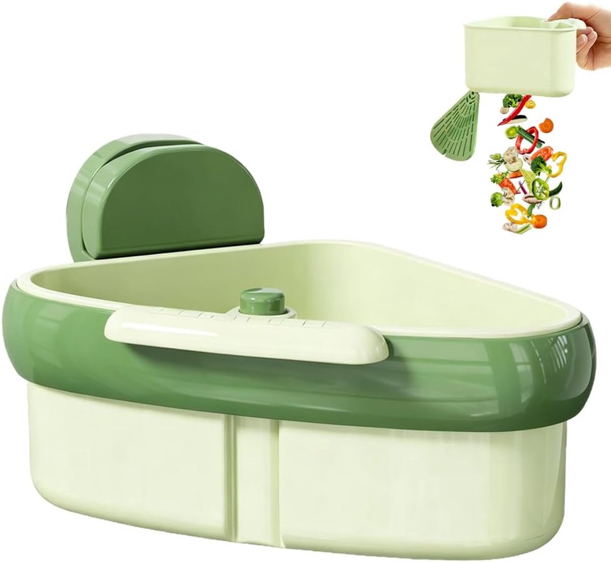 Zeef voor gootsteen, zeef, kraan, hangend, snapknop, kunststof gootsteen, zeef, waterkraan, hangend, multifunctionele gootsteenzeef, afneembaar, voor het wassen van de organizer in de keuken