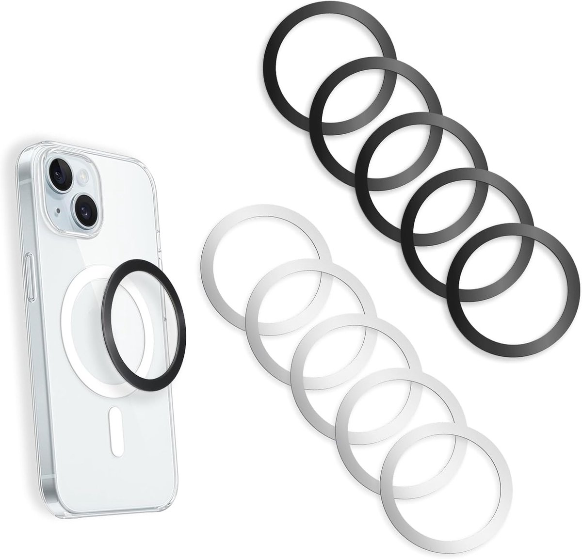 10 stuks universele metalen ringen, magnetische ring voor telefoonhoesjes