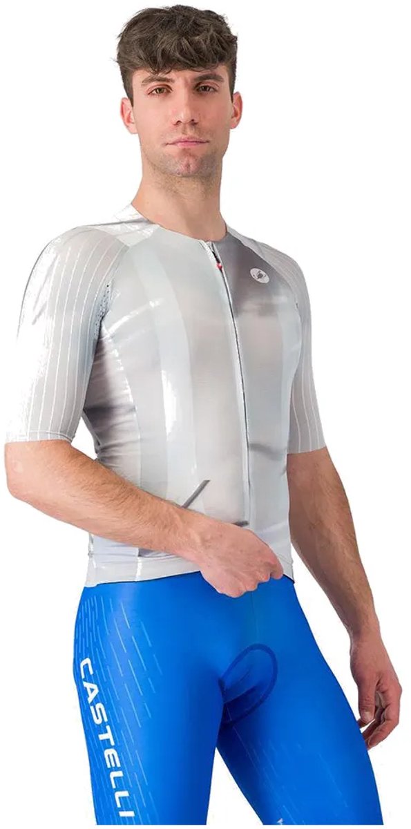 Castelli Aero Race 8s Korte Mouw Wielertrui Grijs XL Man