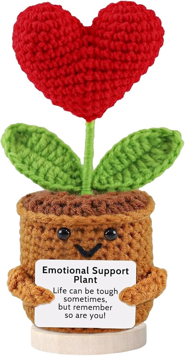 Hug Heart, Heart Positif, Creative Tricoté Avec Socle, Soutien Émotionnel, Cadeau de Rétablissement Avec Carte Positive, Pour Porte Bonheur, Petite Amie, Collègues en Famille