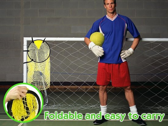 2 stuks voetbaldoel, hoekvoetbaldoelnet, voetbaldoel, voetbaldoel, accessoires, voetbalaccessoires, doelzones, focus, voetbaltrainingsuitrusting voor kinderen en volwassenen (geel) — afbeelding 3