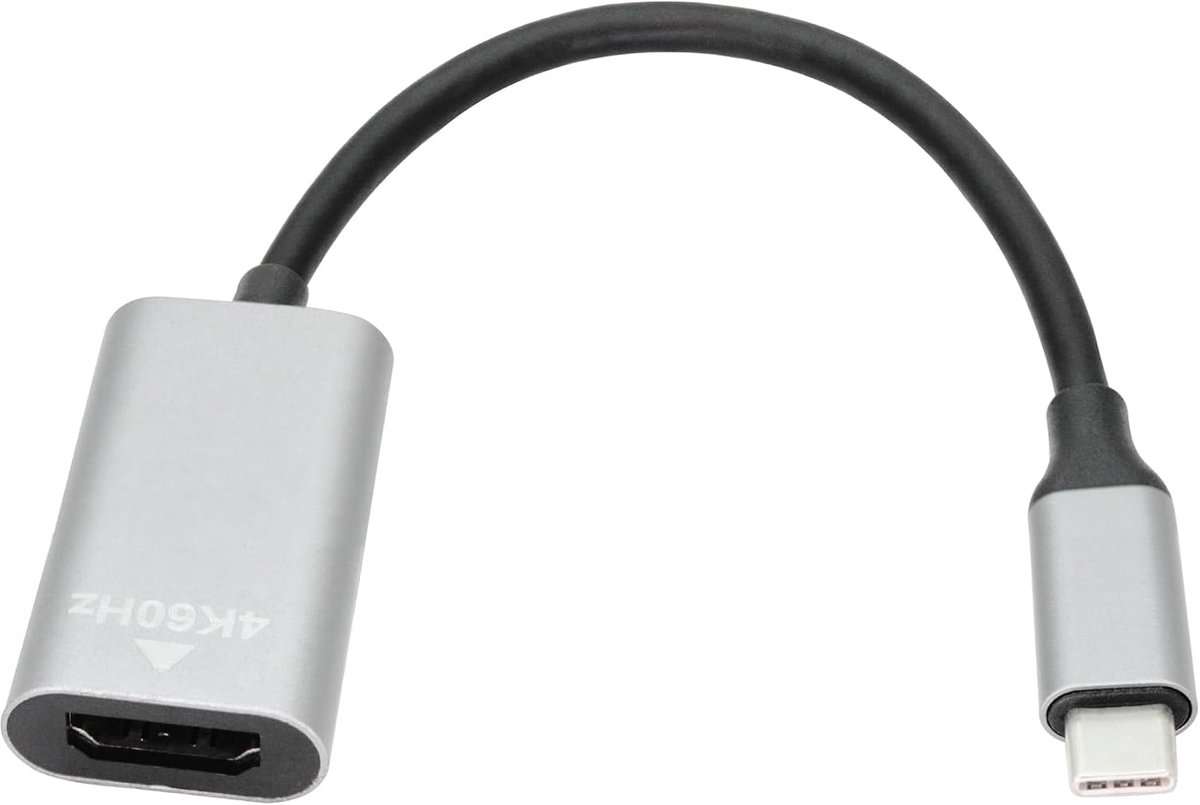 C naar HDMI adapter 5,9 inch kabel, 4K 60Hz Type C mannelijke naar HDMI vrouwelijke converter adapter, ondersteuning USB C poort DP Alt Mode uitgang, voor mobiele telefoons, tablets
