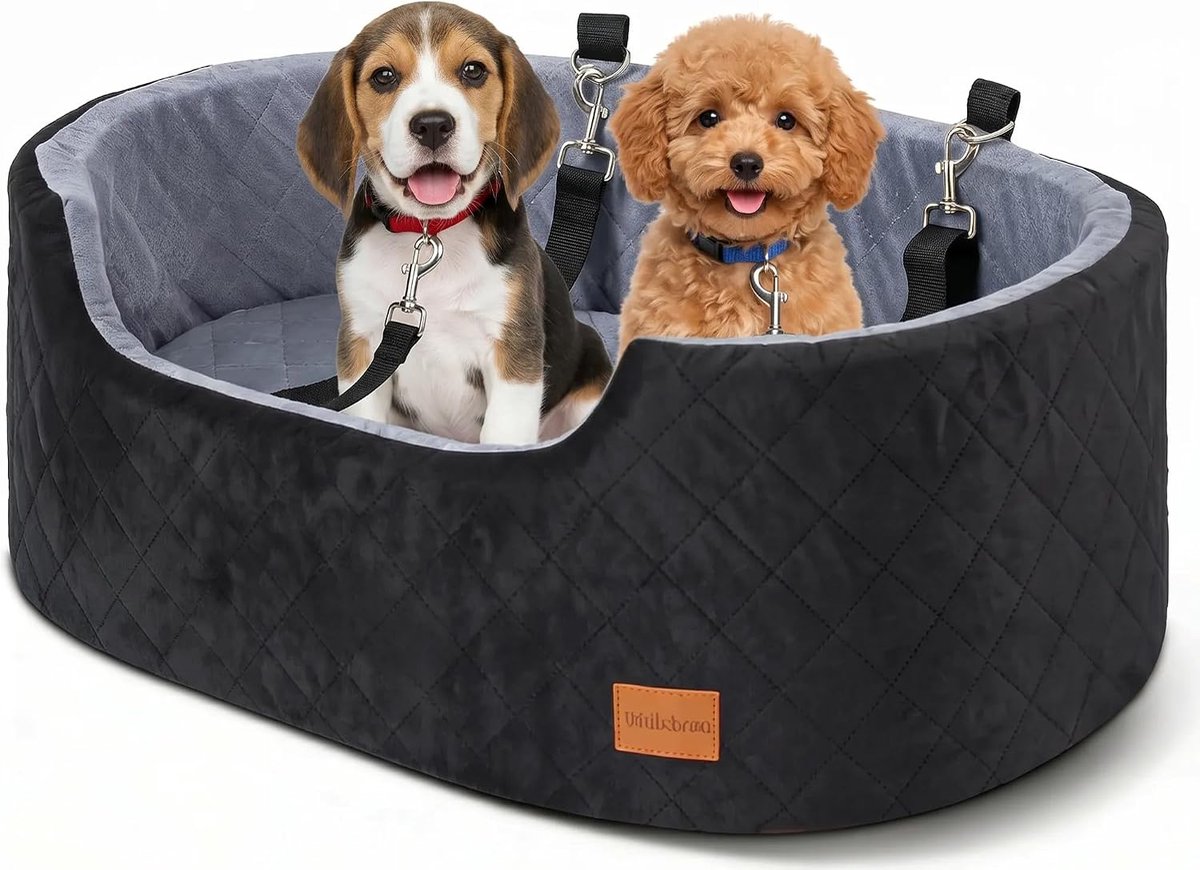 SnelShoppen - Hondenautostoel voor Middelgrote Honden tot 22.7 kg, Pet Booster Stoel voor Auto's, SUV's en Vrachtwagens, Reisbed voor Honden met Veili