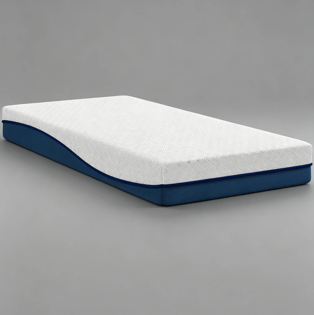 STILVORA Traagschuimmatras 90x190 cm – Groene Thee en Gelschuim – Afneembare Wasbare Hoes – Gemiddeld Ligcomfort – Eenpersoonsmatras – Blauw Wit