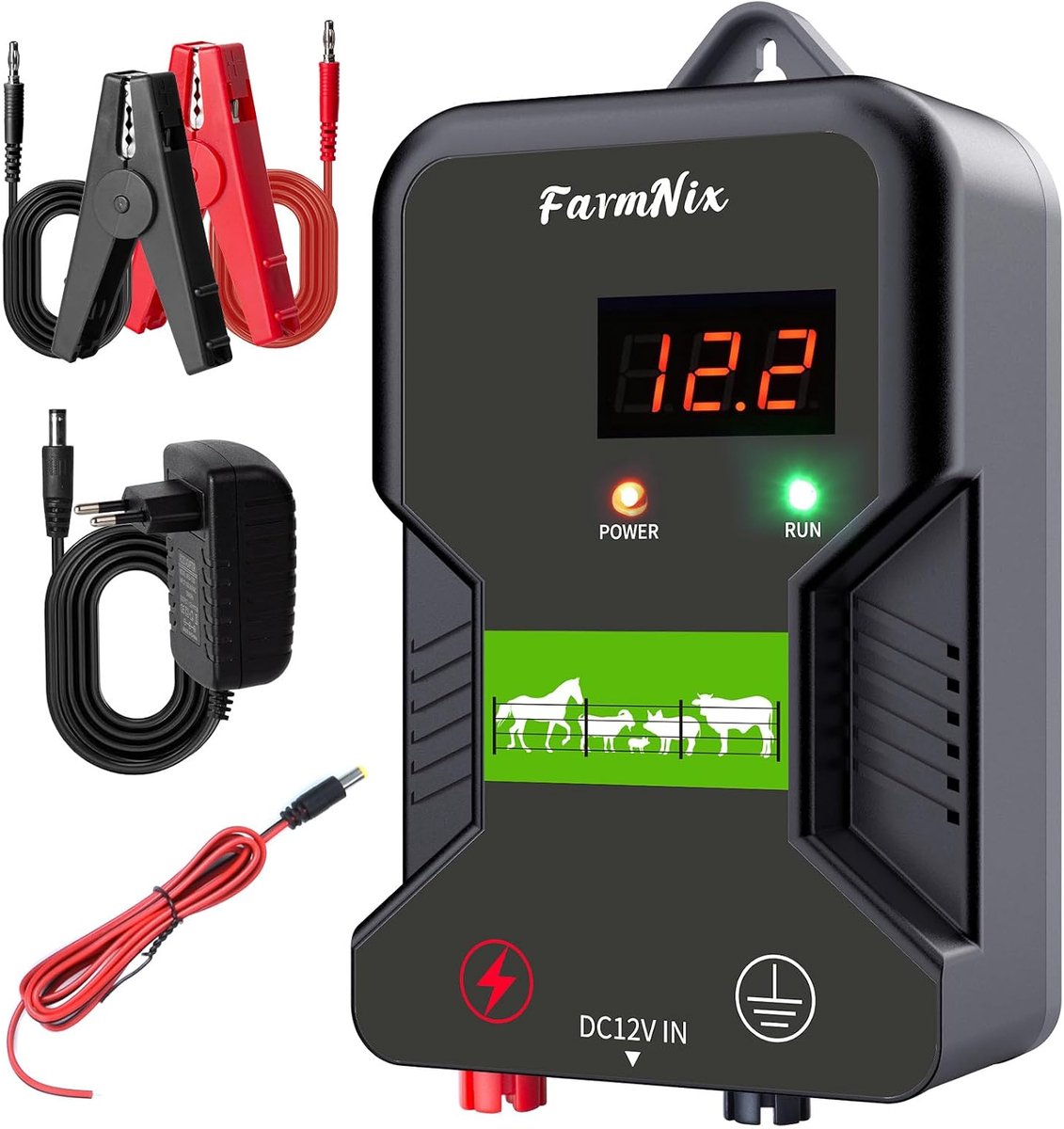 Elektrisch hek 2J met LED-display - Wilgenhek - 230V - Bescherming van vee en tuin - ShopVlot