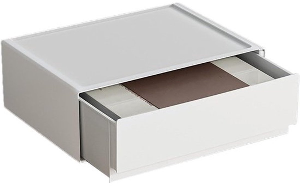 Opberglade - Bureauorganizer - Voor bureauorganisatie - Stapelbaar ontwerp - 23 x 17 x 8 cm - Wit