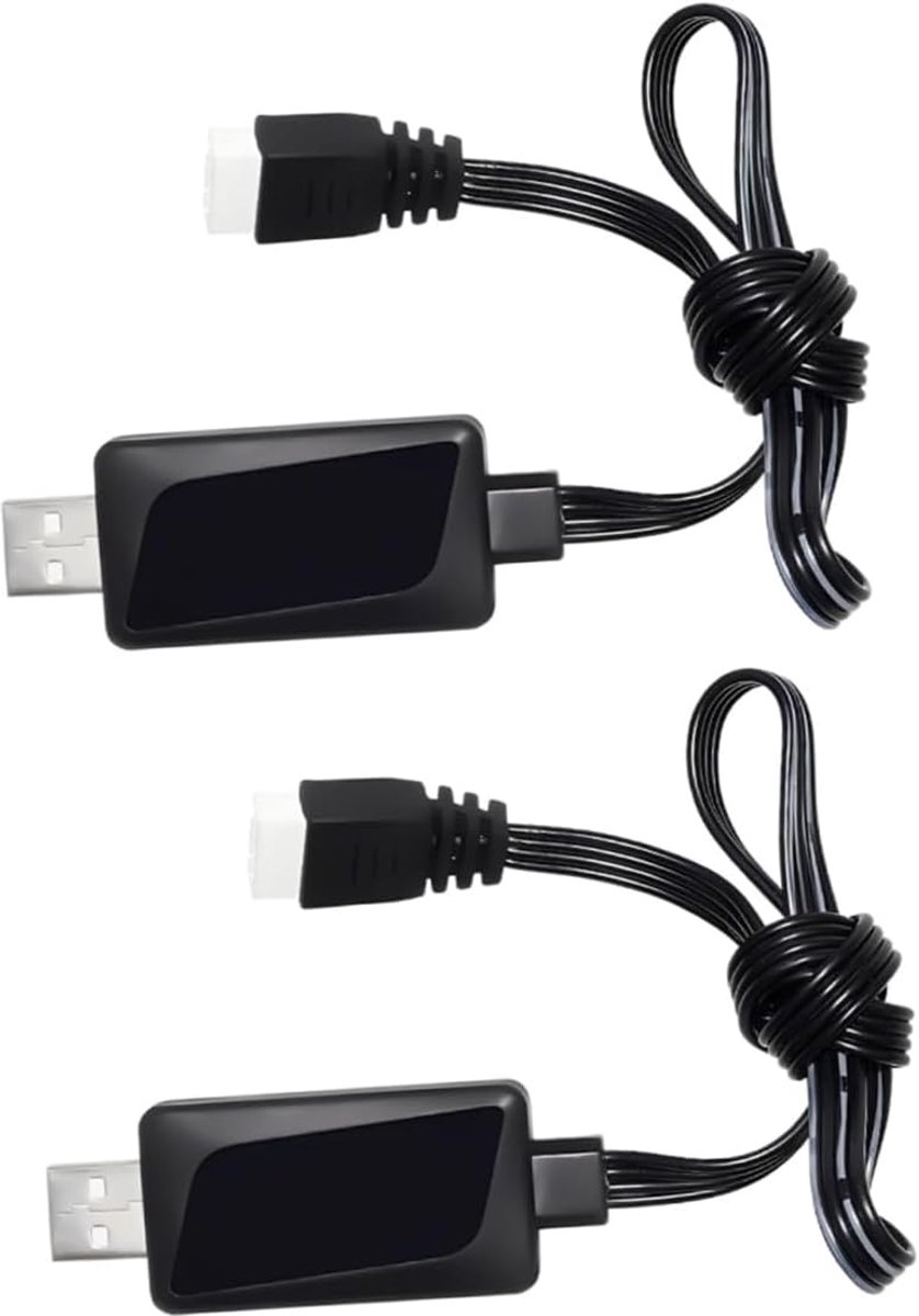 2 stuks -oplaadkabel 11.1V 2A 3S USB is geschikt voor RC-auto's, drones, voertuigmodellen, afstandsbedieningsboten en oplaadbeveiligingssysteem