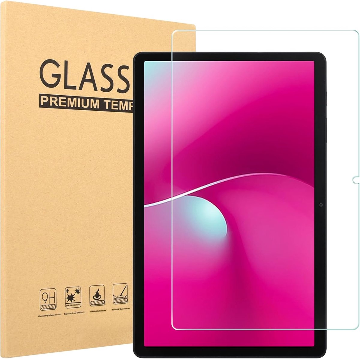 Displaybescherming voor T-Mobile Revl Tab 2 tablet (10,1 inch, uitgebracht in 2025) – 9H hardheid HD gehard glas filmbescherming, 1 stuks
