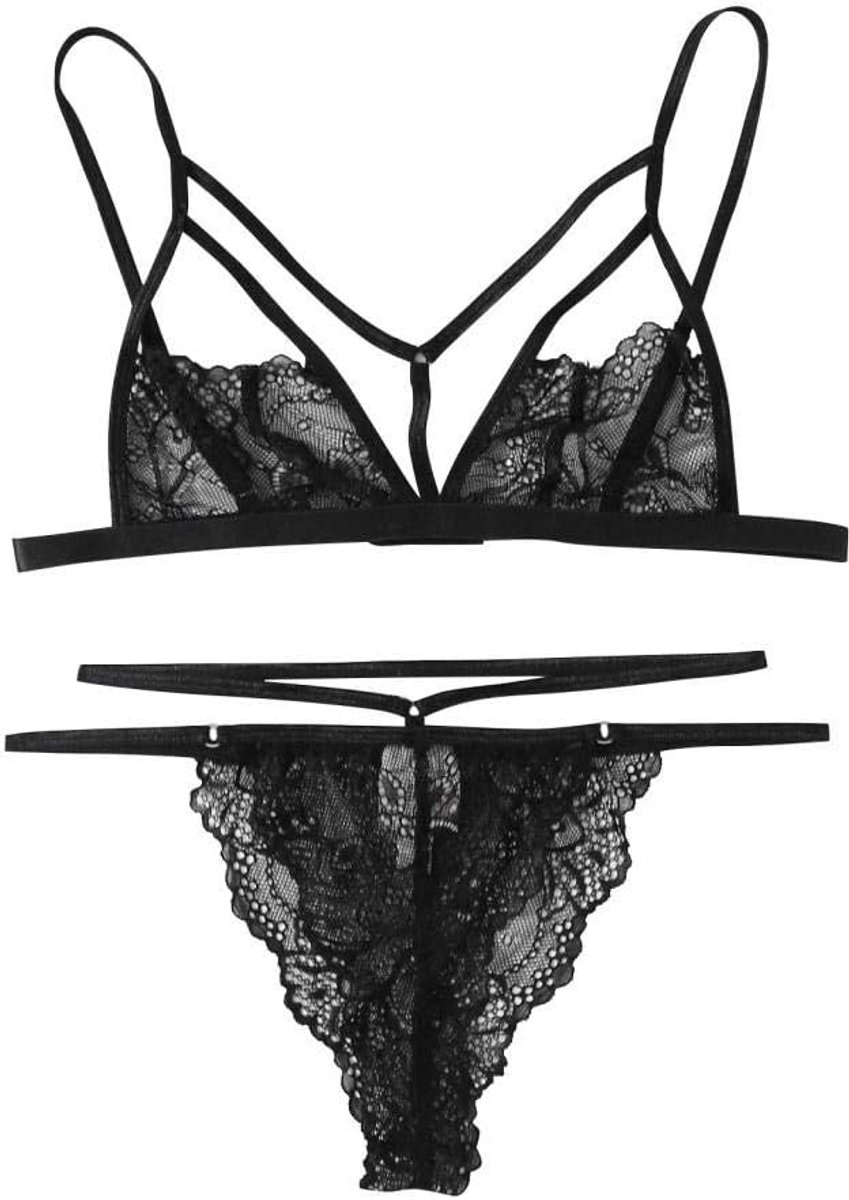 Lingeriesets dames Vrouwen Kanten Bh Sets Naadloze Ondergoed Backless Vest Sexy Gewatteerde Bralette Lingerie Ultradunne Bh Sets Kant 2-delige set
