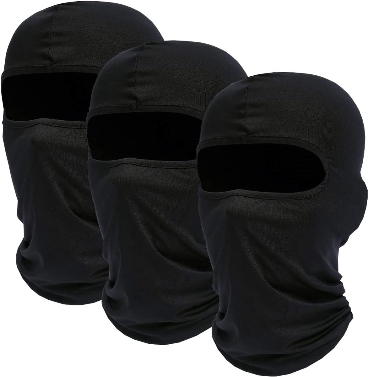 3 stuks bivakmuts, skimasker, balaclava, motormasker, zacht en ademend, uniseks, dun, elastische stof, ademend, winddicht, voor sport, fietsen en outdoor-activiteiten, uniseks