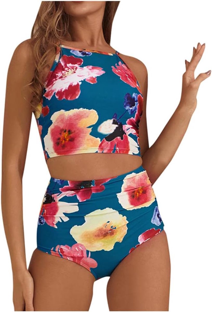 Sets met nachtmode & ochtendjas Sexy Print Badpak Vrouwen Plant Print Badpak Strand