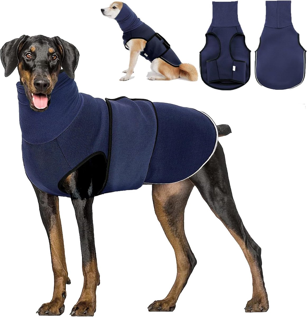 2-in-1 Ontspannend Vest voor Honden Met Oorbescherming, Geluidsreductie, Reflecterende Strepen, Angstjas Ter Verlichting Van Stress