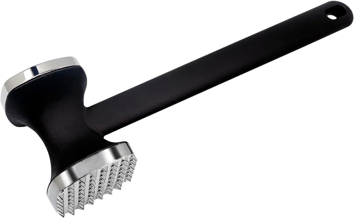 1 stuk vleesklopper, dubbelzijdige vleesklopper van roestvrij staal, steakhamer, schnitzelklopper met antislip handgreep voor steak, kip, varkensvlees, ribben
