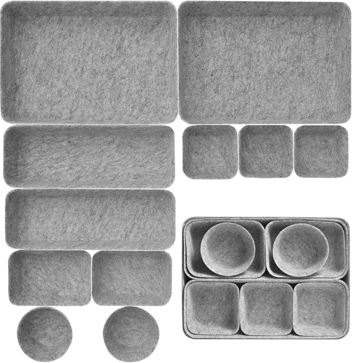 Lade-organizer, 11 stuks, stapelbaar, 5 maten
