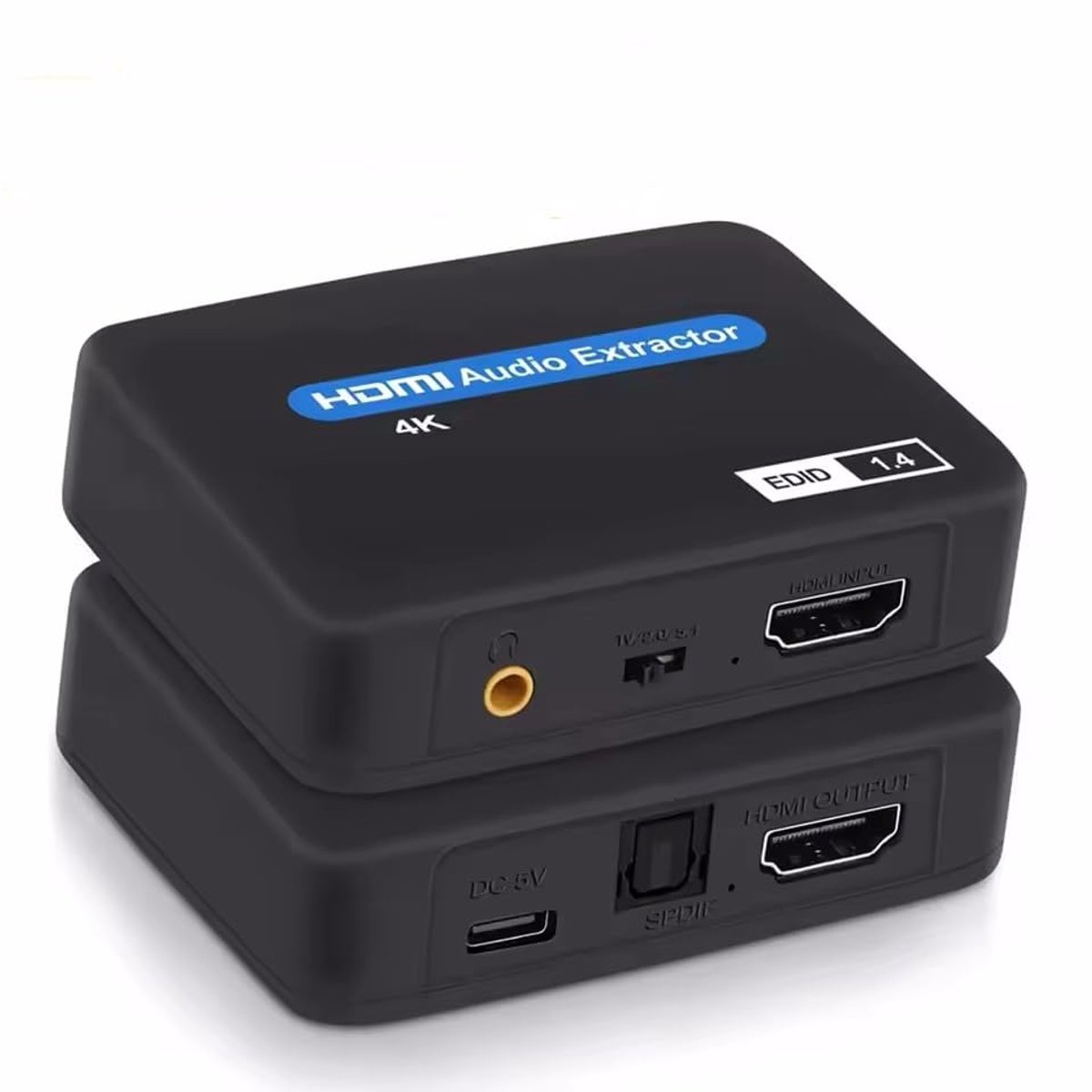 Audio extractor, 4K optische splitter, 3,5 mm optische Toslink SPDIF audio converter adapter voor Fire Stick, Xbox, PS5 PS4