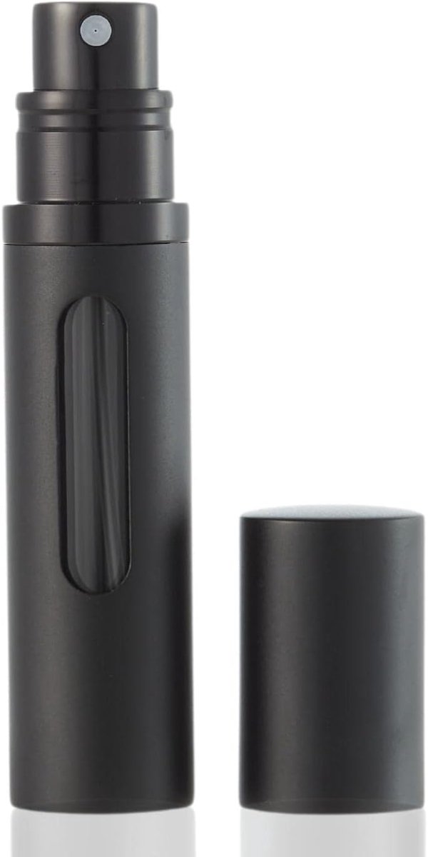 Navulbaar, mini-parfumverstuiver voor op reis, lege spuitfles voor parfum, handtas, parfumflesjes voor op reis, 5 ml (zwart)