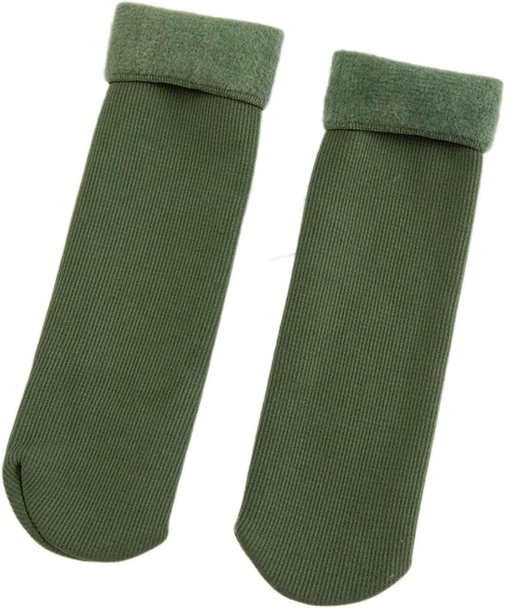 Sokken - 10 Paar Dames Winter Fleece Verdikte Warme Slaapsokken Effen Kleur Gestreept Gebreid Stretch Unisex Outdoor Ski Casual Ademende Vloersokken,10 Paar Groen,Eén Maat