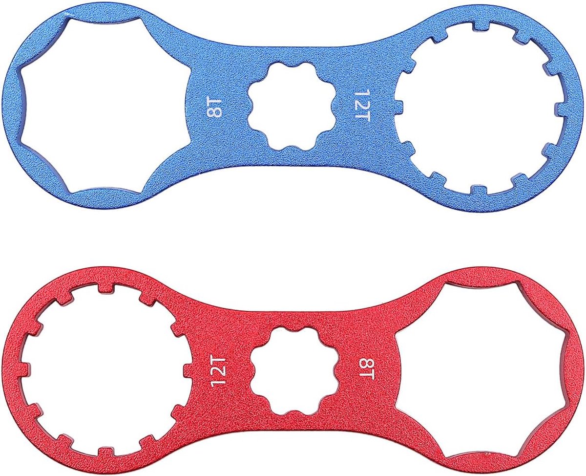 2Pcs Mountainbike Vork Schouderdop Sleutel Compatibel Met Suntop Xcm/Xcr/Xct/Rst - Rood + Blauw