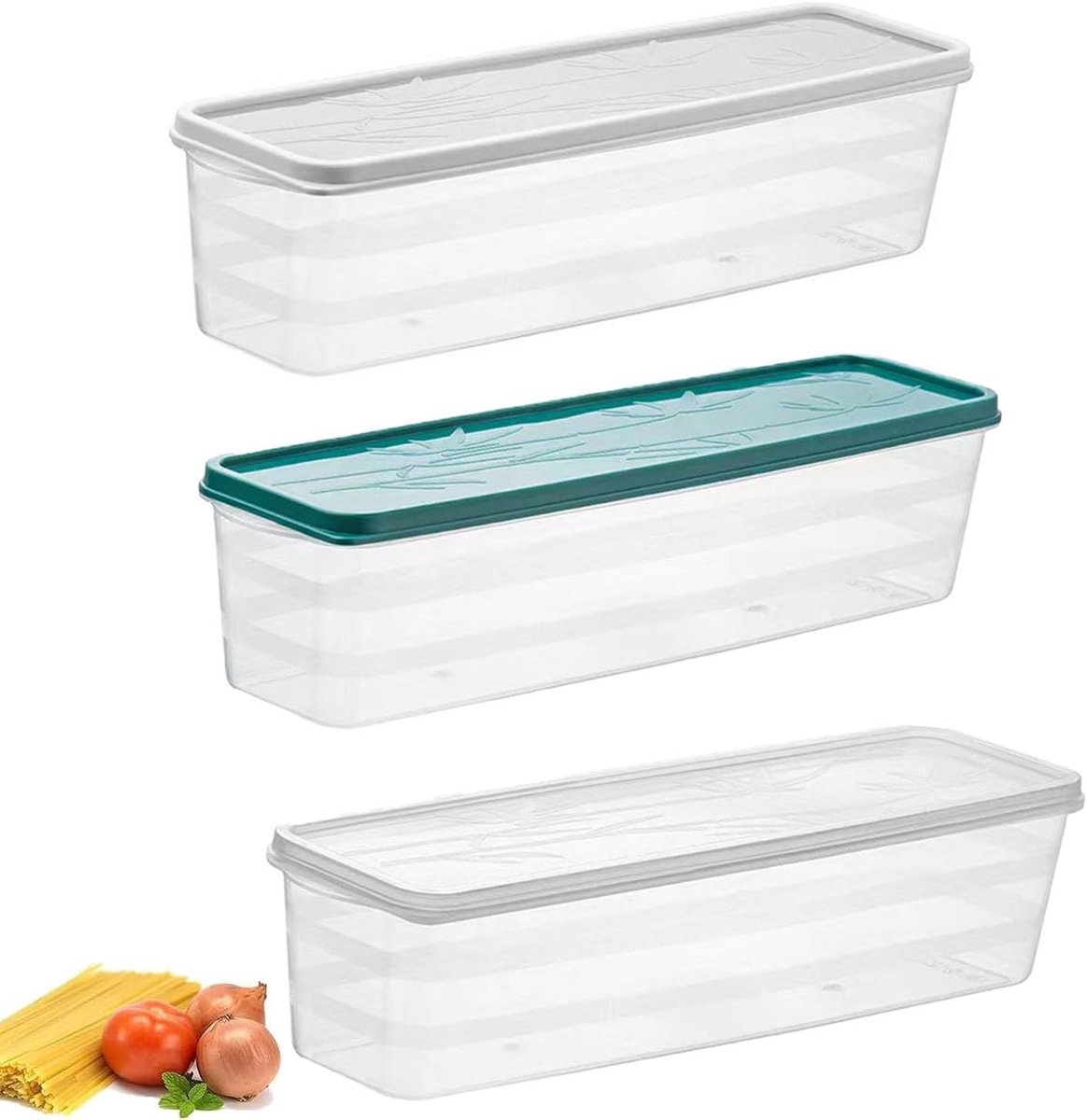 Set van 3 transparante spaghettiboxen