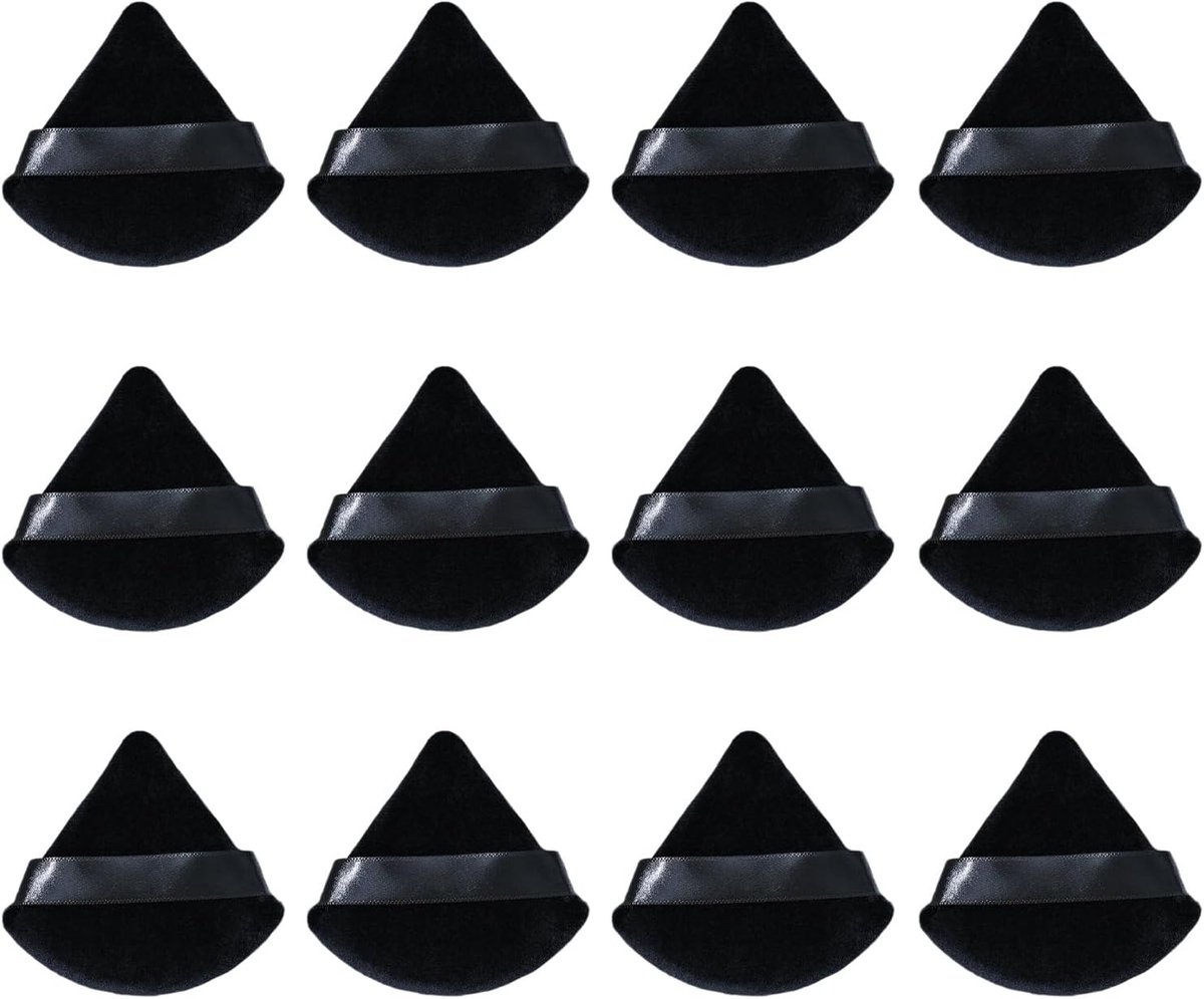 12 stuks driehoekige make-updonsjes set Mini donsje make-upspons Fixeer spons Essentieel hulpmiddel voor het fixeren van los poeder