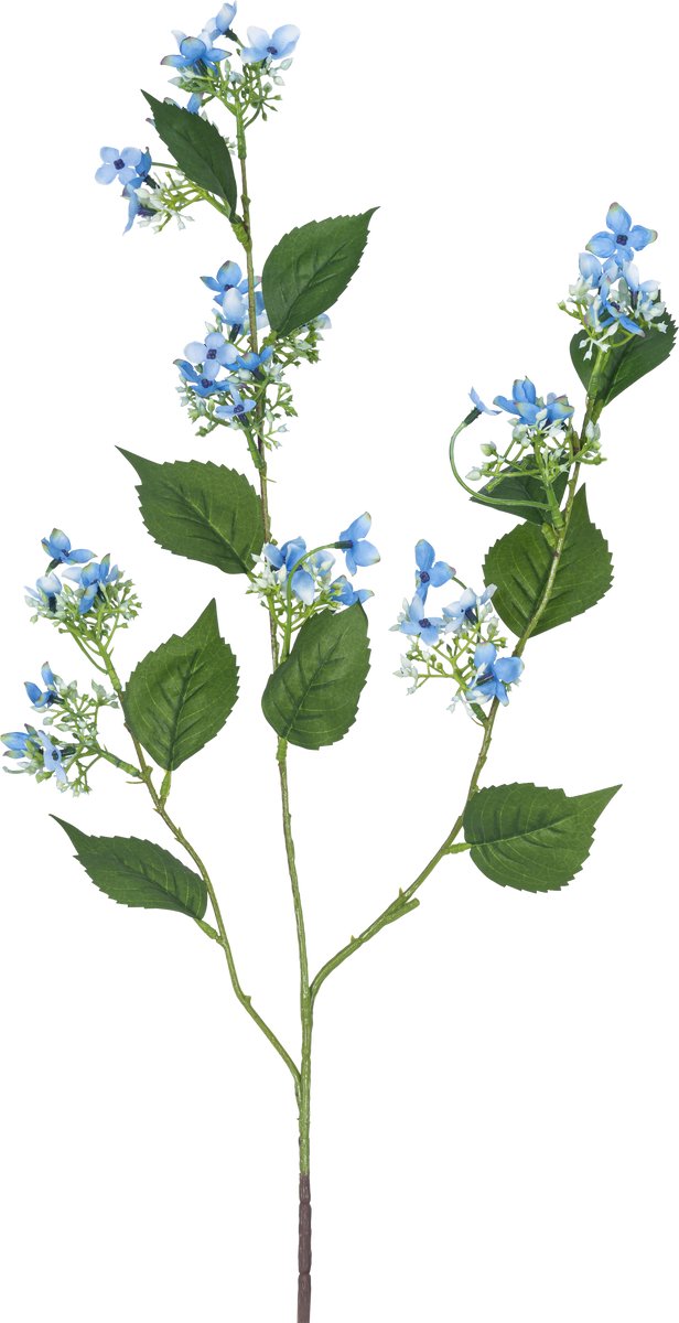 Easyplants | Kunstbloem Wilde Hydrangea 93 cm blauw | Zijde | Nepbloemen | blauw | Onderhoudsvrij | Kant-en-klaar