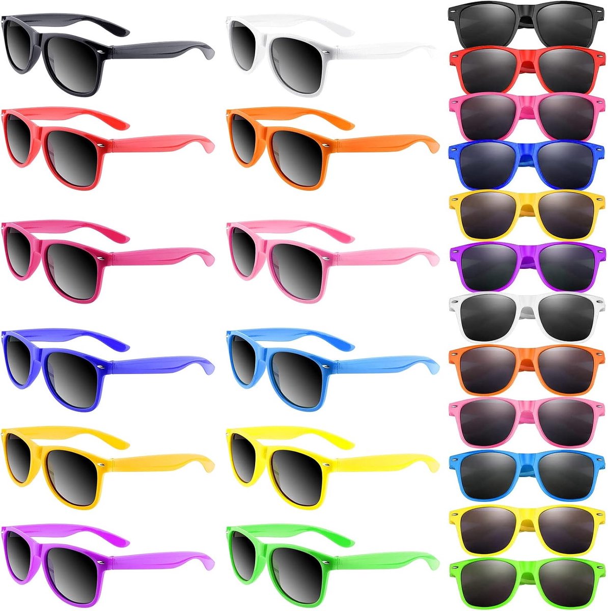 Zonnebrillen, neonkleuren, feestgeschenken, cadeautasvulling, grappig cadeau voor strand, zwembad, feest, verjaardagsfeest (12 kleuren)