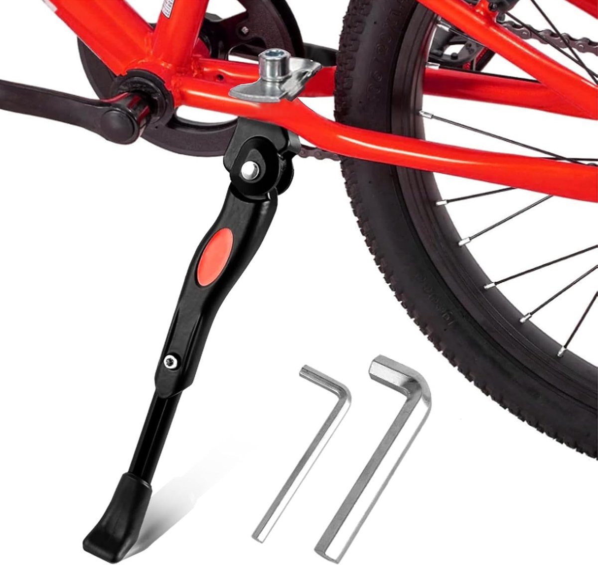 20-26 inch, kinderfiets, fietsstandaard, universele zijstandaard, in hoogte verstelbaar, fietsstandaard voor kinderen, stabiele middenstandaard voor mountainbike, e-bike, trekkingfiets