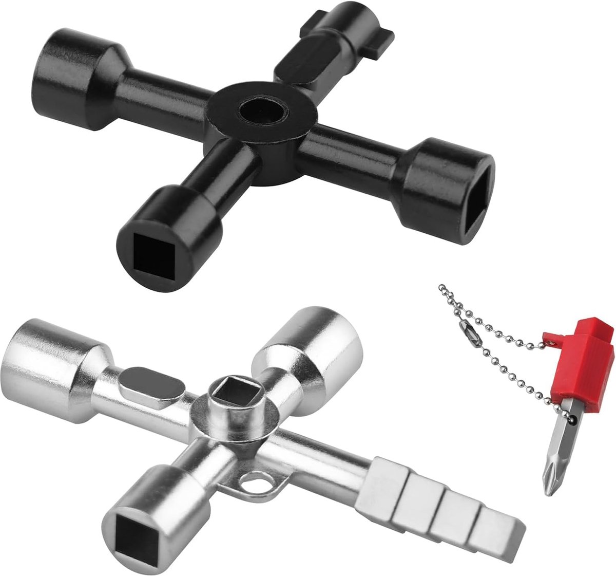 multifunctionele universele sleutel - 2 stuks - zinkmateriaal - voor watermeters en elektrische kasten - ShopVlot