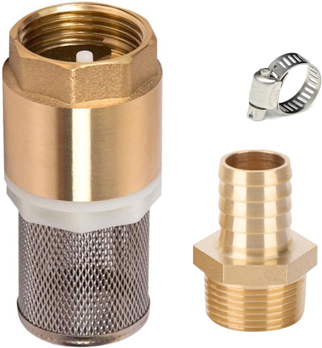Brass Check Valve 1/2", Suction Filter Set 1/2 inch, Brass Foot Valve with Check Valve, Suction Basket, Hose - ShopVlot