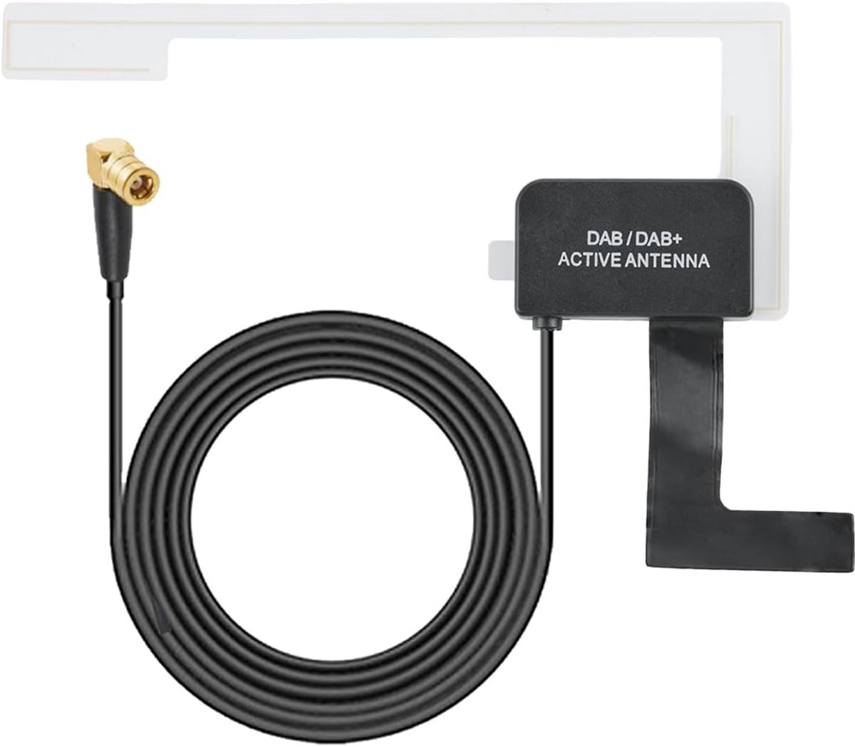 Vecys Active Car Radio Glass Mount Patch Antenna SMB Female Right Angle Connector FM/AM Self Adhesive Radio Antenna - ShopVlot