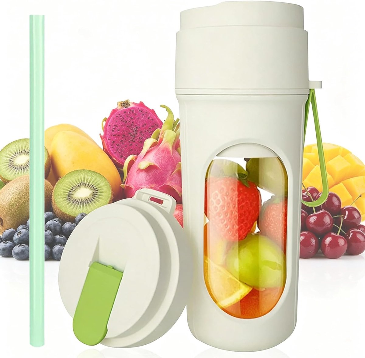 Draagbare blender 450 ml - mini-smoothie-mixer - 12 roestvrijstalen messen - perfecte smoothies in 40 seconden - ShopVlot