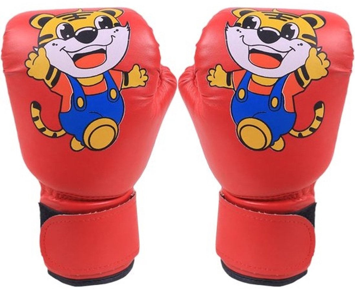 Kinderbokshandschoenen - Juniorenmitts - Sporttraining - Ergonomisch ontwerp - 3-12 jaar - Rood