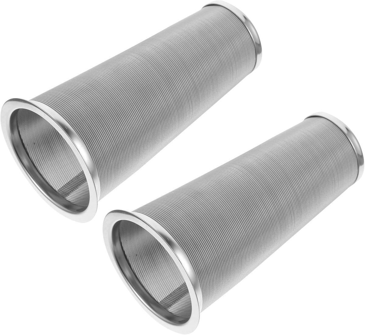 Iplusmile Brandstoftank fijnmazig filter van roestvrij staal 304, 2 stuks, conische zeefmand met flens, herbruikbaar, ideaal voor vrachtwagens en boten