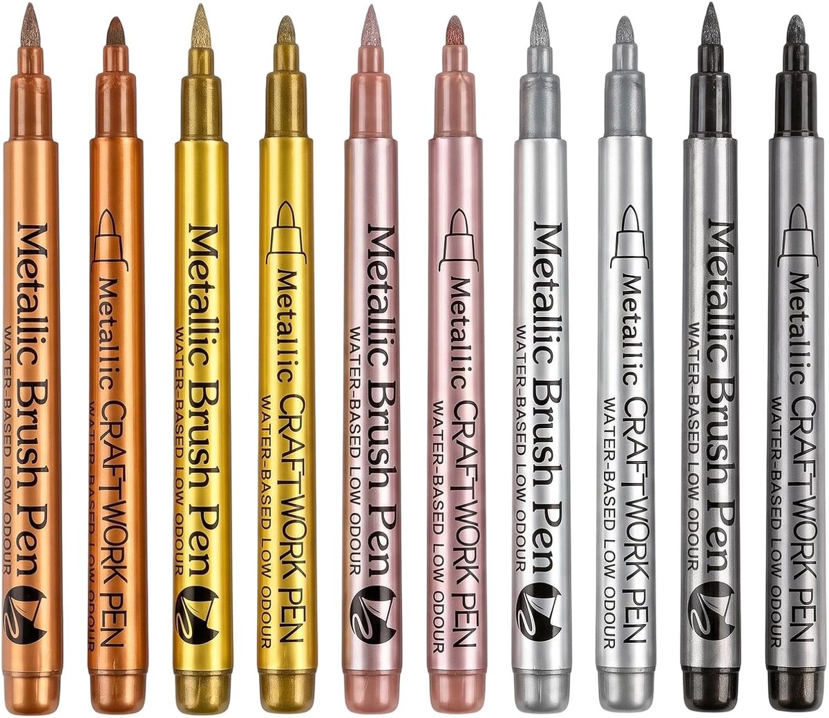 Acrylmarkeerstiftset, 10 stuks, 5 kleuren