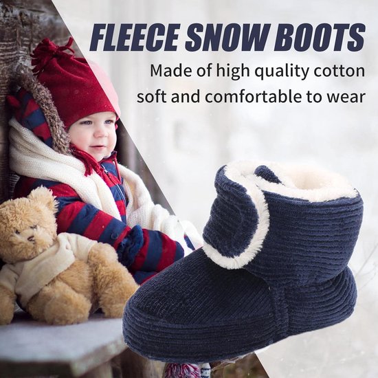 Pasgeborenen fleece bootie, winter warme antislip zachte zool winterschoenen sok schoenen schattige verstelbare kruipschoenen prewalker laarzen voor meisjes jongens peuters maat 0-18 maanden